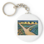 August Macke - Vegetable Fields 1911 Oil on Canvas Keychain