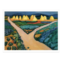 August Macke - Vegetable Fields 1911 Oil on Canvas Postcard