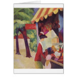 August Macke - Vor dem Hutladen 1913 Oil Greeting Cards
