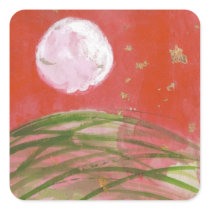 August Moon Over Grass Stickers