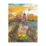 August Pagoda and River Art Postcard