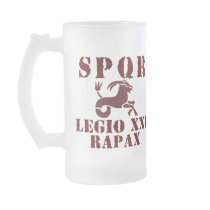 Augustus 21st Capricorn Roman Legion Frosted Glass Mug