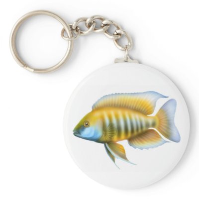 Aulonocara jacobfriebergi Cichlid Keychain by twopurringcats