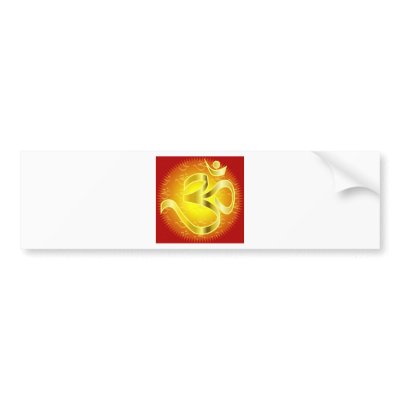 Aum or Om Symbol in yellows & reds by livingzen
