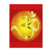Aum or Om Symbol in yellows & reds