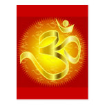 Aum or Om Symbol in yellows & reds Post Card