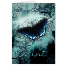 Aunt Butterfly Birthday Card - Blue Butterfly Birt
