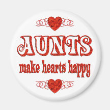 Aunt Hearts Refrigerator Magnet