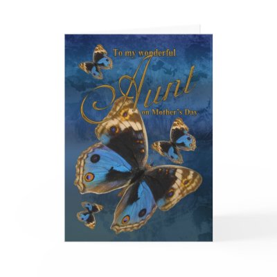 Aunt, Mother's Day Card With Butterflies by moonlake