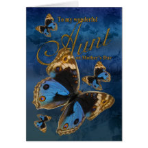 Aunt, Mother's Day Card With Butterflies