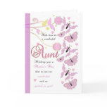Aunt Mother's Day Card With Flowers And Butterfli