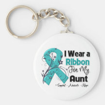 Aunt - Ovarian Cancer Ribbon Key Chain