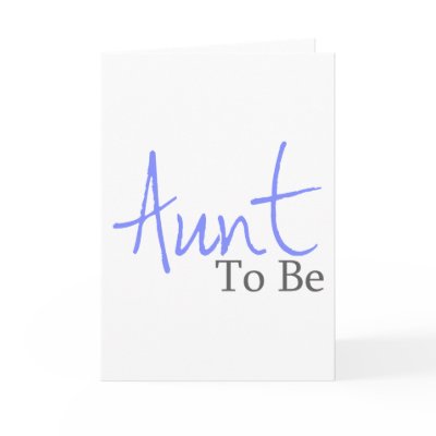 Aunt To Be (Blue Script) Greeting Cards by LushLaundry