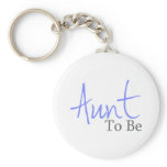 Aunt To Be (Blue Script) Keychain