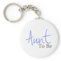 Aunt To Be (Blue Script) Keychain