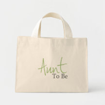 Aunt To Be (Green Script) Tote Bags