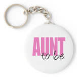 Aunt To Be (Pink Block Font) Keychain
