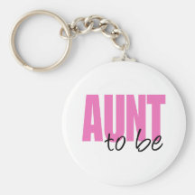 Aunt To Be (Pink Block Font) Keychain