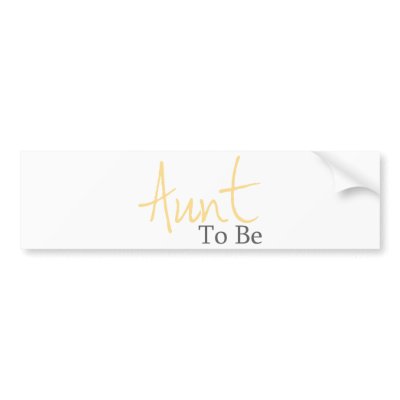 Aunt To Be (Yellow Script) Bumper Sticker by LushLaundry