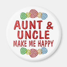 Aunt Uncle Happiness Refrigerator Magnets