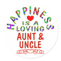 Aunt & Uncle Happiness Round Sticker