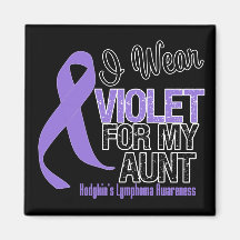 Aunt Violet Ribbon Hodgkins Lymphoma Refrigerator Magnet