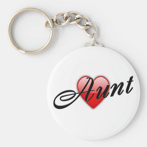 Aunt with Heart Graphic Keychains