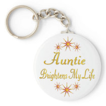 Auntie Brightens My Life Keychain