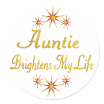 Auntie Brightens My Life Sticker