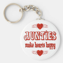 Auntie Hearts Keychain