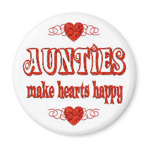 Auntie Hearts Refrigerator Magnets
