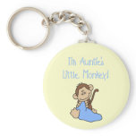 Auntie's Little Monkey Blue T-shirts and Gifts Key Chains