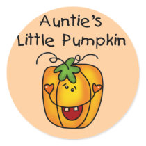 Auntie's Little Pumpkin Tshirts and Gifts Round Stickers