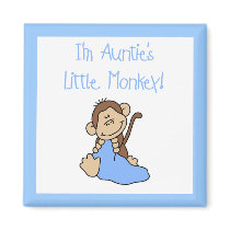 Auntie's Monkey - Blue Tshirts and Gifts Fridge Magnet