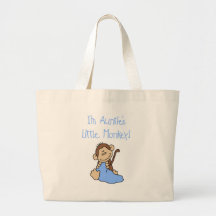 Auntie's Monkey - Blue Tshirts and Gifts Tote Bags