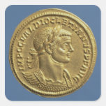Aureus  of Diocletian  cuirassed Square Stickers