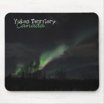 Aurora Borealis Purple and Green; Yukon Souvenir Mouse Pad