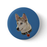 Ausky Dog Pawprint Heart Pin