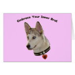 Ausky Inner Brat Dog Greeting Cards
