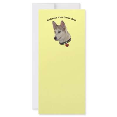 Ausky Inner Brat Dog Personalized Rack Card by HappyDoggies