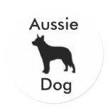 Aussie Dog Round Stickers