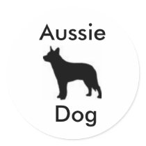 Aussie Dog Round Stickers