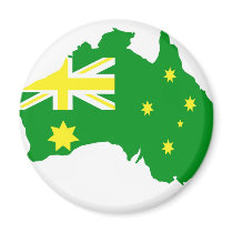 Aussie Flag Map Refrigerator Magnet