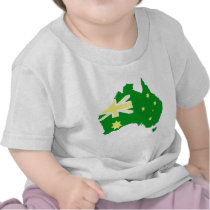Aussie Flag Map Tee Shirt