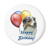 Aussie Happy Birthday Balloons Fridge Magnet