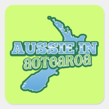 Aussie in Aotearoa (NEW ZEALAND) Square Sticker