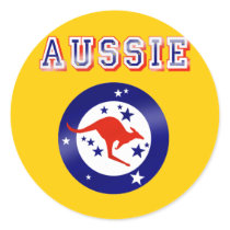 Aussie Kangaroo flag emblem logo gifts Sticker