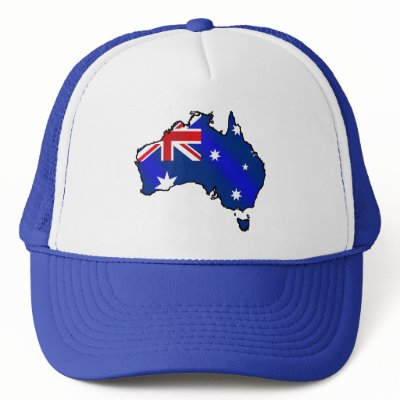 Aussie Map flag of Australia Cap Hat by AustraliaShop