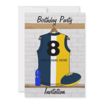 Aussie Rules Jersey Birthday party invitations