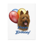 Aussie Terrier Happy Birthday Balloons Postcards